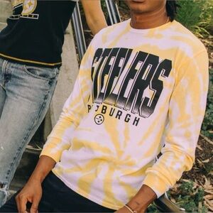 NWOT Junk Food Clothing Steelers Game Time Tie Dye LS Tee Shirt